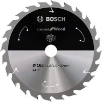Bosch Standard for Wood cirkelzaagblad voor accuzagen 165 x 1,5 / 1 x 20 T24