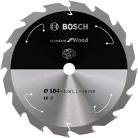Bosch Standard for Wood cirkelzaagblad voor accuzagen 184 x 1,6 / 1,1 x 16 T16