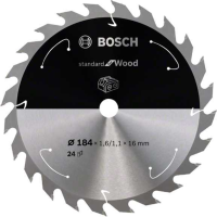 Bosch Standard for Wood cirkelzaagblad voor accuzagen 184 x 1,6 / 1,1 x 16 T24