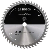 Bosch Standard for Wood cirkelzaagblad voor accuzagen 184 x 1,6 / 1,1 x 16 T48