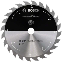 Bosch Standard for Wood cirkelzaagblad voor accuzagen 184 x 1,6 / 1,1 x 20 T24