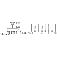 Bourns 4604X 102 103LF Weerstandsnetwerk 10 kΩ THT SIP 4 0.3 W 1 stuk(s)