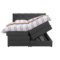Boxspring met opbergruimte Sonderborg   antraciet   140x200 cm   Leen Bakker