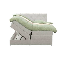 Boxspring met opbergruimte Sonderborg   ecru   140x200 cm   Leen Bakker