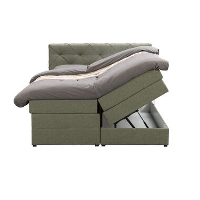 Boxspring met opbergruimte Sonderborg   groen   140x200 cm   Leen Bakker