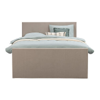 Boxspring met voetbord Arendal   beige   180x200 cm   vierkante poot   Leen Bakker