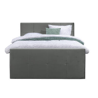 Boxspring met voetbord Billund   grijs   160x200 cm   slanke poot   Leen Bakker