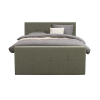 Boxspring met voetbord Billund   groen   160x200 cm   slanke poot   Leen Bakker