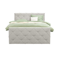 Boxspring met voetbord Sonderborg   ecru   160x200 cm   ronde poot   Leen Bakker