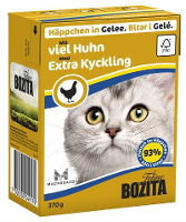 Bozita Tetra Feline Hapjes In Gelei Met Extra Kip Kattenvoer #95;_370 Gr