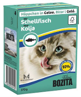 Bozita met schelvis stukjes in gelei natvoer kat 12 x 370 g