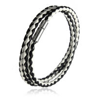 Braided Leather Magnetic Buckle Bracelet