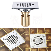 Brass Silver Anti Odor Floor Drain Bathroom Sealed Strainer