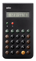 Braun Zakrekenmachine Zwart werkt op batterijen (b x h x d) 7.5 X 13.5 X 1 cm