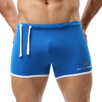 Braveperson Mens Sexy Breathable Solid Color Fitness Beach Swimming Surf Spatrunks