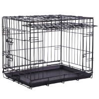 Brekz Bench zwart met schuifdeur voor de hond L
