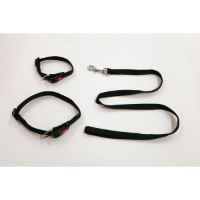 Nylon halsband of looplijn gevoerd zwart Lijn 20 mm x 120 cm
