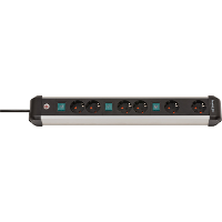 Brennenstuhl Premium Alu Line stekkerdoos 6 voudig 3x 2 voudig schakelbaar