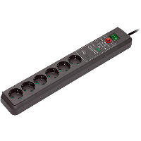 Brennenstuhl Secure Tec 19500A +surge protection 6x stekkerdoos