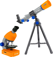 Bresser Optik Junior Teleskop & Mikroskop Set Refractor telescoop Azimutaal Achromatisch Vergroting 20 tot 32 x