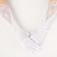 Bridal Wedding Dress Finger Lace Satin Party Accessories Gloves