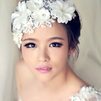 Bridal Woman Jewelry Lace Headdress Wedding Pearl Headpieces