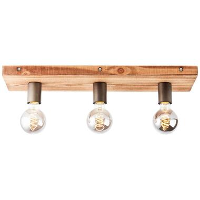 Brilliant plafondlamp Panto 3 lichts   hout   Leen Bakker