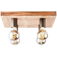 Brilliant plafondlamp Panto 4 lichts   hout   Leen Bakker