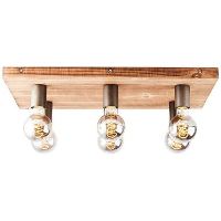 Brilliant plafondlamp Panto 6 lichts   hout   Leen Bakker