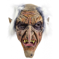Carnaval/Halloween verkleedmasker   Trollen   Latex hoofd   Volwassenen   haakneus en wit haar