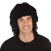 Bristol novelty   Carnaval rasta/reggae pruik met dreadlocks en pony   zwart  verkleed accessoires