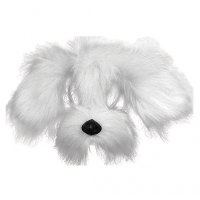 Carnaval verkleed dieren masker   Witte hond met vacht   volwassenen