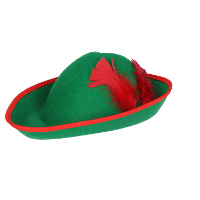 Bristol Novelty carnaval verkleed hoed   Robin Hood   groen   heren   met veertje