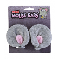Carnaval verkleed muizen oren   met clips   muizenpak accessoires   grijs   dieren thema