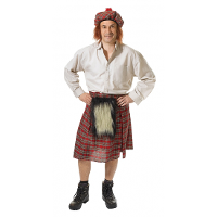 Carnaval verkleed Schots kostuum   voor heren   kilt rok en hoed   one size