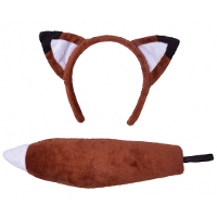 Carnaval verkleed setje   dieren   vos   oortjes/staart   bruin   volwassenen