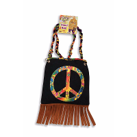 Carnaval verkleed tas   Hippie schoudertas   Peace   Flower Power   Sixties