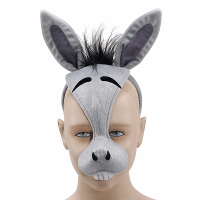 Dieren verkleed masker   Ezel diadeem masker met geluid   carnaval   met oren en tandjes
