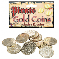 Gouden piraten carnaval munten 12x stuks   Verkleed accessoires piraat volwassenen