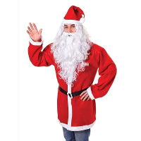 Kerstman baard met pruik   zilvergrijs   Kerst verkleed accessoires