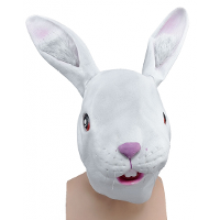 Konijnen masker   wit   volwassenen   konijn/haas verkleedmasker   dierenmasker