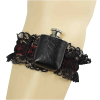 Kousenband   zwart   met flesje   verkleed kousenband   dames   80s   jaren 80