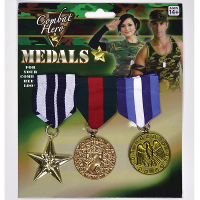 Militaire medailles 3x stuks   verkleed accessoires   onderscheidingen