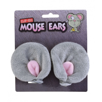 Muizen verkleed oren/oortjes met clips   Muizenpak/Muizenpakken accessoires   grijs   carnaval