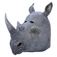 Neushoorn dieren verkleed masker   rubber/latex   volwassenen   grijs   dierenpak