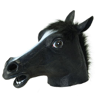 Paarden dierenmasker   zwart   voor volwassenen   latex   carnaval verkleed masker
