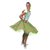 Rock en Roll carnaval verkleedkleding rok   groen   dames   Fifties   verstelbaar