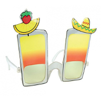 Tropische verkleed bril met cocktail glazen   Hawaii party   plastic   volwassenen