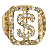 Verkleed Big Daddy rapper ring dollar teken