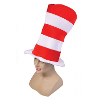 Bristol Novelty verkleed hoed rood/wit gestreept   volwassenen   dr.Seuss